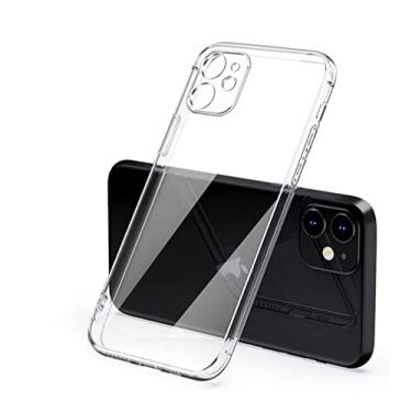 Imagem de Capa transparente de silicone com moldura quadrada para iPhone 11 12 13 14 Pro Max Mini X XR 7 8 Plus SE 3 Capa traseira transparente, transparente, para iphone 6 6s plus
