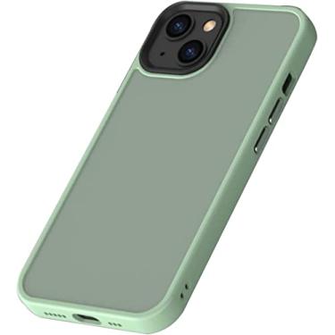 Imagem de KOSSMA Capa compatível com iPhone 13, capa protetora de silicone TPU macio translúcido fosco capa resistente à sujeira e à prova de quedas (cor: verde, tamanho: para iphone13Pro)