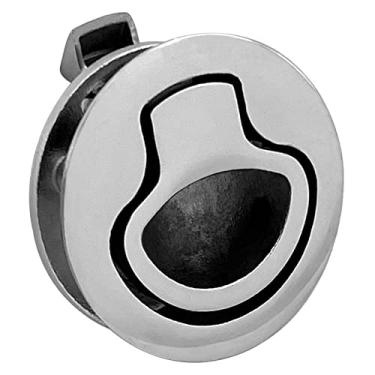 Imagem de Trava de barco de aço inoxidável de 5 cm, trava de trinco de puxador redondo de barco marítimo trava de trava trava alça de elevação escotilha de deck redonda - sem travamento