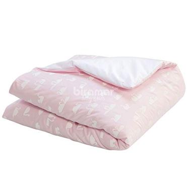 Imagem de Biramar Baby Edredom De Mini Cama E Montessoriano Estampa Dupla Face E Duvet Cisne Rosa Rosa