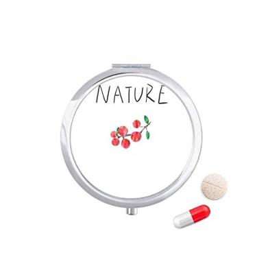 Imagem de Caixa de comprimidos Red Fruit Plant Island Painting Pocket Medicine Storage Box Travel Dispenser