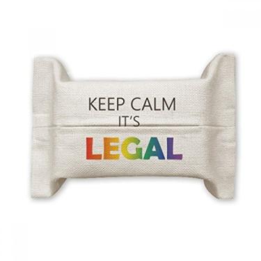 Imagem de Bolsa de linho de algodão com bandeira de arco-íris Keep Calm da LGBT