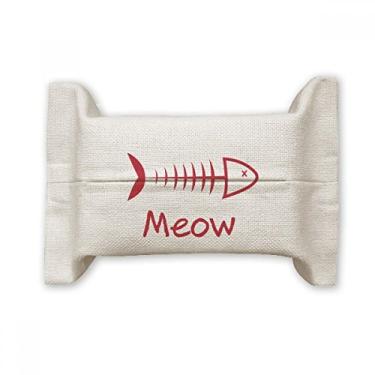 Imagem de Bolsa de linho de algodão para lenços faciais Mewing Animal Mewing