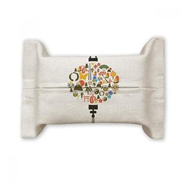 Imagem de Fan Butterfly Taiji bule de chá de montanha suporte de capa de papel para lenços faciais saco de linho de algodão