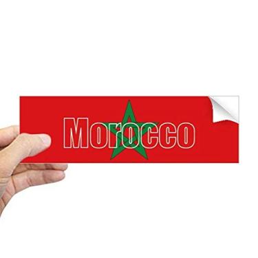 Imagem de DIYthinker Adesivo retangular de para-choque com nome da bandeira do Marrocos, decalque de janela