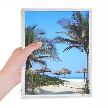 Imagem de Caderno com imagem de céu azul Ocean Tree com folhas soltas e diário recarregável