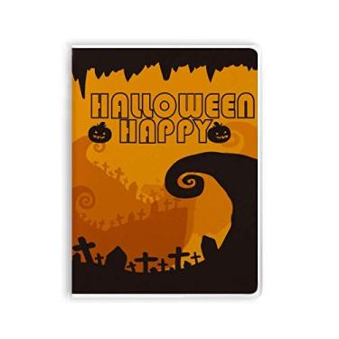 Imagem de Diário de capa macia com estampa de árvore Happy Ghost Fear Halloween