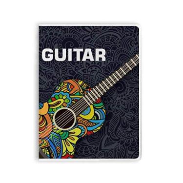 Imagem de Caderno com estampa de instrumento musical de guitarra, capa de goma para diário de capa macia
