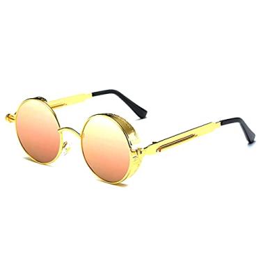 Imagem de Óculos de Sol Masculino EZREAL Retrô Steampunk Oculos de Sol Unissex com Proteção Uv400 Polarizados (C1)