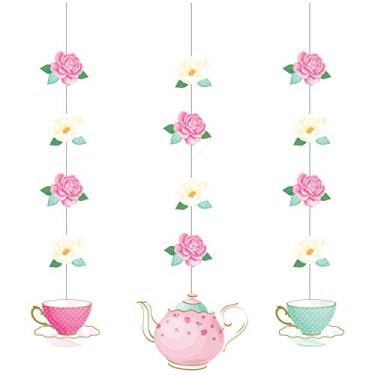 Imagem de Creative Converting Floral Tea Party Hanging Decorations, 3 ct Multi Color, 32"