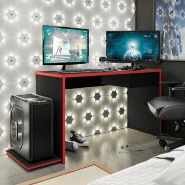 Imagem de Mesa Gamer Para Computador Desk X8 - Preto /Vermelho - Larbelle - Larb