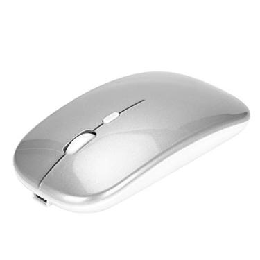 Imagem de Mouse Sem Fio 2,4G, Mouse óptico Ergonômico, Mouse DPI 800/1200/1600, Mouse Silencioso Recarregável, Com Entrada USB, Cabo de Carregamento, para Notebook/PC/laptop/tablets (Prata)