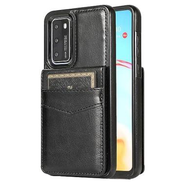 Imagem de Capa de couro flip para huawei p40 p30 mate 40 30 20 pro plus lite carteira cartão forte proteção magnética proteção bolsas de telefone capa, preto, para huawei p40 lite