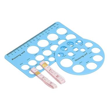 Imagem de Instrumento de Medição de Flange, Conjunto de Régua de Mamilo Macio Sem Aquecimento Silicone Preciso Inodoro para Bomba Tira Leite Redonda e Retangular (Azul)