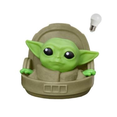 Imagem de Luminária Baby Yoda Grogu Usare Com Lâmpada Led Personagem Mandalorian