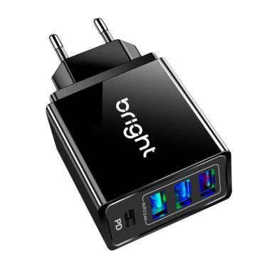 Imagem de Carregador de Parede USB Bright - 3 portas USB e 1 USB-C - CG002