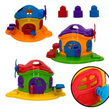 Imagem de Brinquedo Casinha Cogumelo Encantado Com 3 Peça Para Encaixar Colorido Cor Vibrante Sortido Encaixe Forma Educativo Didático Com Acessório Multicolorido Infantil Habilidade Motora PROPIUS.