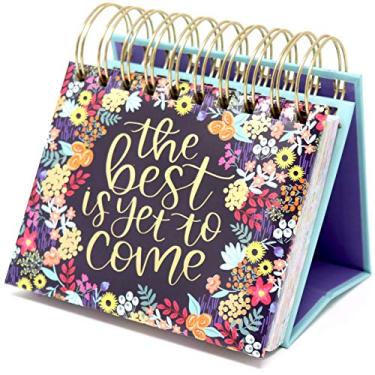 Imagem de bloom daily planners Cavalete de mesa perpétuo sem data/calendário com flip inspirador - (13,3 cm x 14 cm) (o melhor ainda está por vir)