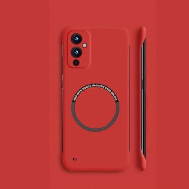 Imagem de Capa magnética sem moldura para pc rígido, para oneplus 10 pro 9r 9rt 10r 10t 11 9 8t 7t 8 7 pro, capa fina fosca, vermelha, para 10t