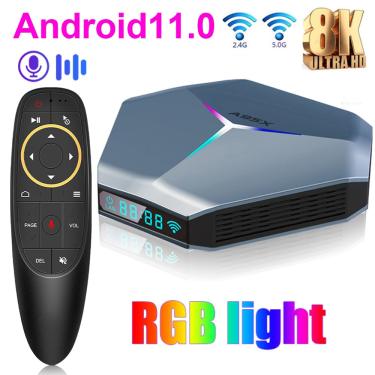 Imagem de Caixa de TV Inteligente Android 11  A95X F4  Set Top TV Box  8K HD  RGB Light  Amlogic S905X4  4GB
