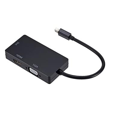 Imagem de ZEZEFUFU Mini porta de exibição 3 em 1 1 conversor macho 20 pinos entrada HDMI/VGA/DVI adaptador Thunderbolt DP para HDMI
