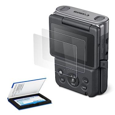 Imagem de JJC Pacote com 2 protetores de tela para câmera Canon PowerShot V10 Vlog, ultrafino, antiimpressões digitais, antiarranhões, rigidez 9H, bordas arredondadas, protetor de vidro temperado