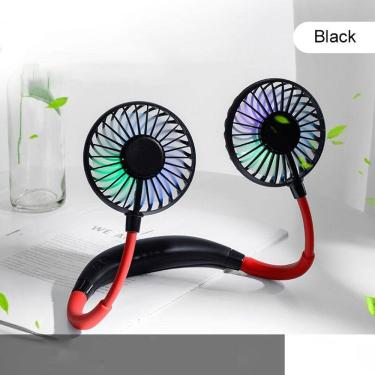 Imagem de  Pescoço Mini Ventilador USB Portátil Hands-free Sport Light Desk Lun