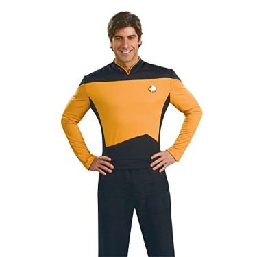 Imagem de Rubie's Camiseta fantasia adulta Star Trek The Next Generation Deluxe Lt. Commander Data, Dourado, preto, P