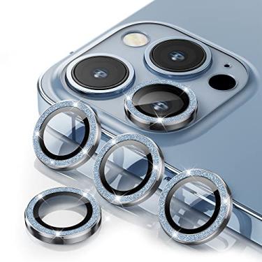 Imagem de WSKEN [Protetor de lente de câmera 3+1 para iPhone 13 Pro Max (6,7 polegadas)/iPhone 13 Pro (6,1 polegadas), protetor de lente de câmera de vidro temperado HD antiarranhões, película de vidro temperado à prova de choque, azul brilhante