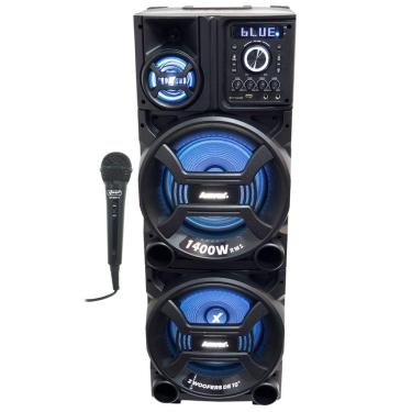 Imagem de Caixa Som Amplificada Bluetooth 1400W Rms Woofer Bivolt Usb Mp3 Led ACA 1402 Titan Black Microfone