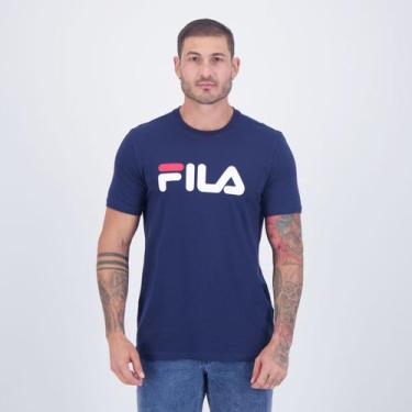 Imagem de Camiseta Fila Letter Premium Iii Azul Marinho E Branca
