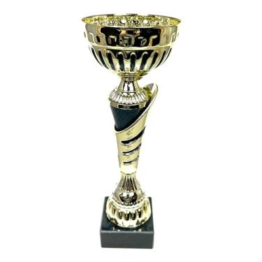 Imagem de Express Medals Taça Troféu Preto e Dourado de 25 cm - Evento, Torneios Esportivos, Competições, Presente ou Prêmio de Reconhecimento, 26 cm de altura x 8 cm de largura. AMC337-C