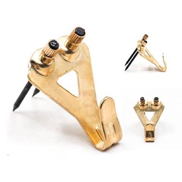 Imagem de PHS - Ganchos profissionais para pendurar quadros com pregos - Cabides de parede de latão resistente, capacidade de 22,7 kg, pacote com 20 - para paredes de gesso e gesso - pendurar imagens, telas