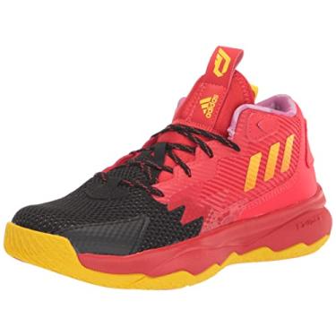 Imagem de adidas Tênis de basquete unissex Harden Vol. 5 Futurenatural, Vermelho/Amarelo Team/Laranja Impacto, 11 Little Kid