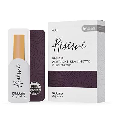 Imagem de D'Addario Palhetas de clarinete alemão clássicas da Organic Reserve – Palhetas para clarinete – A primeira e única palheta orgânica – Força 4,0, pacote com 10
