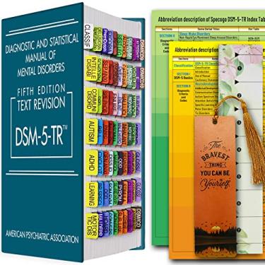 Imagem de Guias de índice para DSM-5, DSM-5-TR, manual de diagnóstico e estatística de transtornos mentais, 72 guias de guia de diagnóstico codificadas por cores e 8 guias em branco adicionais com guia de