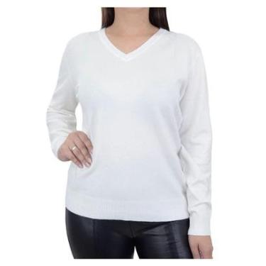 Imagem de Blusa Feminina City Lady By Mooncity Tricot Plus Size Branca - 658092-Feminino