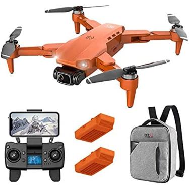 Imagem de Drone GPS com câmera dupla 4K UHD para adultos, zoom 50x, distância RC de 1200M, quadricóptero FPV RC dobrável com 2 baterias, retorno automático para casa, siga-me, laranja