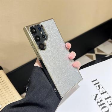 Imagem de Para S24 S24ultra Galvanoplastia Capa para Samsung Galaxy S22 S23 Ultra S24 Plus Flash Diamond Phone Case, Prata, Para Samsung S23