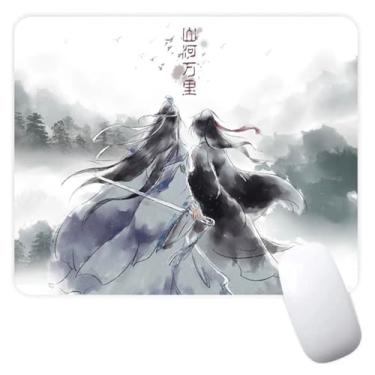 Imagem de The Untamed Mo Dao Zu Shi Danmei romance programa de TV antiderrapante mousepad para jogos computador mouse pad desktop laptop mouse pad com borda costurada 18 x 22 cm