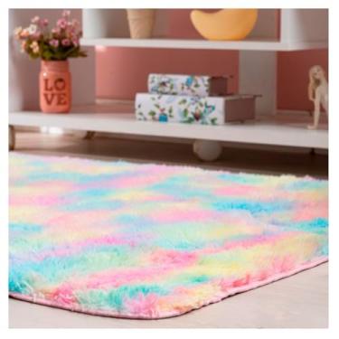 Imagem de Tapete Grande Para Sala de Estar Peludo (Rosa Pink)