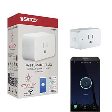 Imagem de Satco S11270 Starfish Tomada Inteligente/Desliga de 7,5 cm Liga/Desliga e Dimmer WiFi, Funciona com Siri, Alexa, Google Assistant, SmartThings, Branco