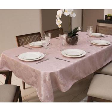 Imagem de Toalha De Mesa Retangular Grande Jacquard Luxuosa 10 Lugares - Enxovai