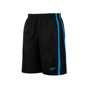 Imagem de Bermuda de Natação, Speedo, Bold, Microfibra com Recortes Contrastantes, tamanho GG - Preto/Azul