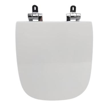 Imagem de Assento Sanitário Poliéster para Louça D-code (duravit) Slow Close Cromado Branco