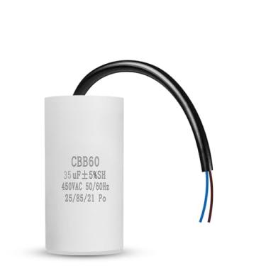 Imagem de Iruihoo CBB60 Run 35uF Capacitor 450V AC 2 Wires for Start-up of AC Motors with Frequency of 50Hz/60Hz Washing Machines, Air Conditioners, Refrigerators, Water Pumps