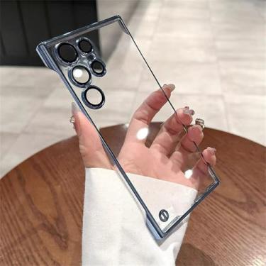 Imagem de Capa de celular ultrafina transparente sem moldura para Samsung S24 Plus S23 S22 Ultra Luxury Full Lens Camera Protective PC Back Cover, T, para Galaxy S23Ultra