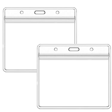 Imagem de Porta-crachá de identificação horizontal extragrosso com zíper resselável tipo impermeável (tamanho pequeno, 6 unidades)