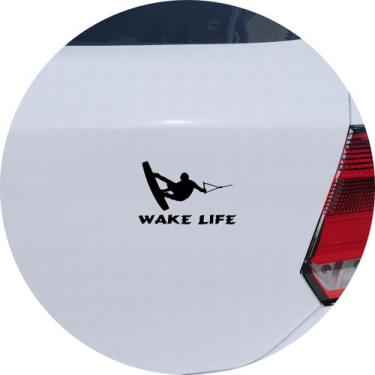 Imagem de Adesivo de Carro Wakeboard Wake Life - Cor Preto - Melhor Adesivo, Pre