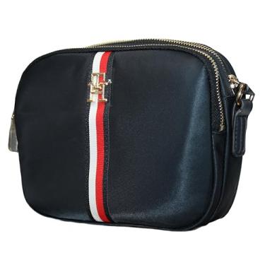 Imagem de Tommy Hilfiger Carteira feminina Poppy Nylon Cossbody, Azul marino, One Size